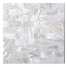 TST MOSAIC TILES Natural Mother Of Pearl Tiles White Subway Seamless 15 x 30 mm Chips-2mm Thick Mesh Mounted-Kitchen Backsplash Bath Wall Borders Art Mosaic Shell Tiles MOP02(1 Sample 6 x 6 Inches) - B0774S99T3